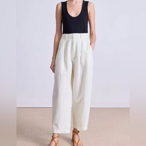 Apiece Apart - Bari Cropped Trouser -  Cream Sz 6